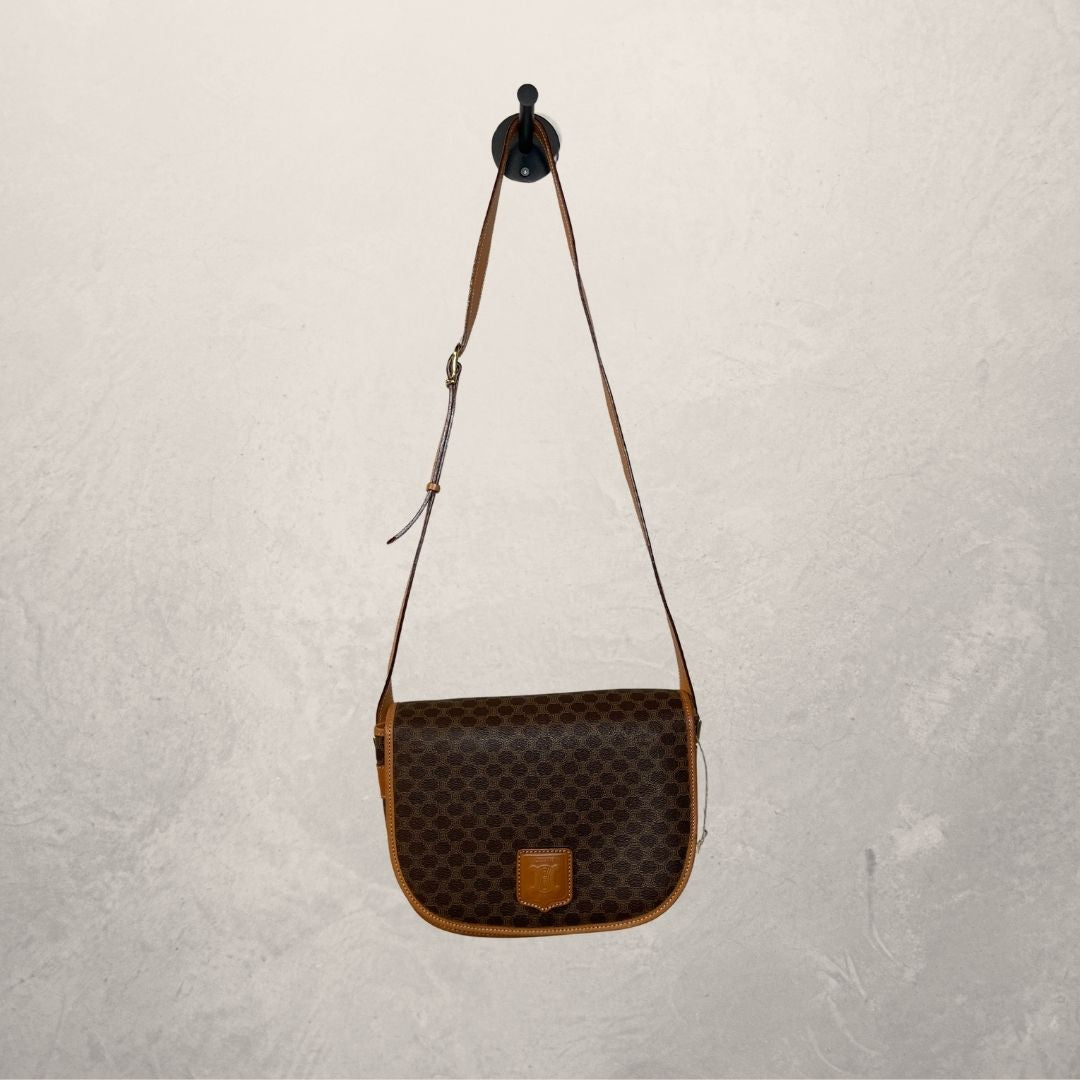 Celine brown macadam crossbody bag - by Romae Studios