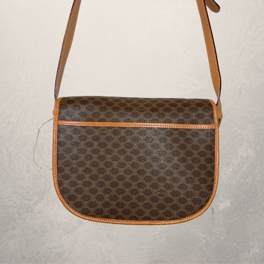 Celine brown macadam crossbody bag - by Romae Studios