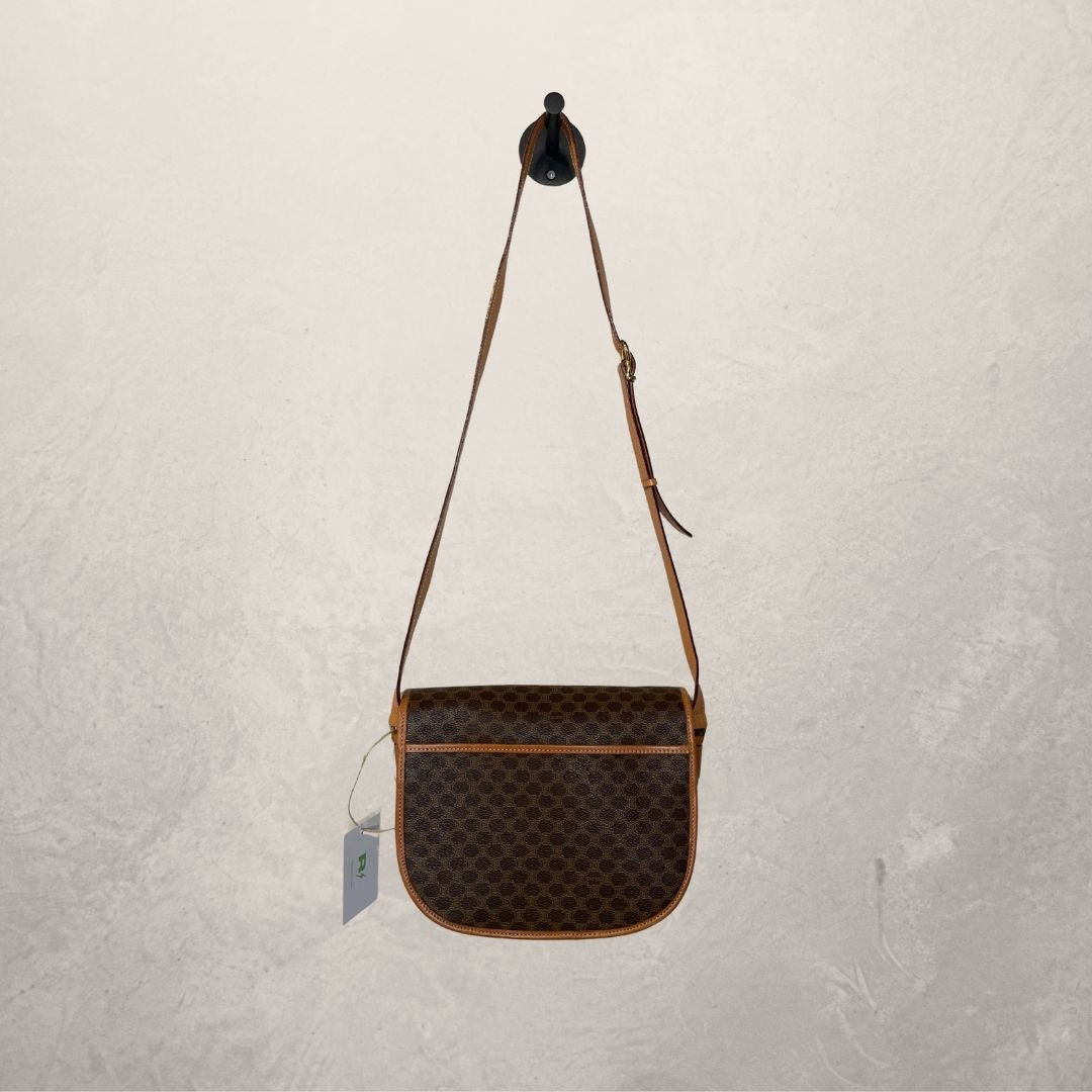 Celine brown macadam crossbody bag - by Romae Studios