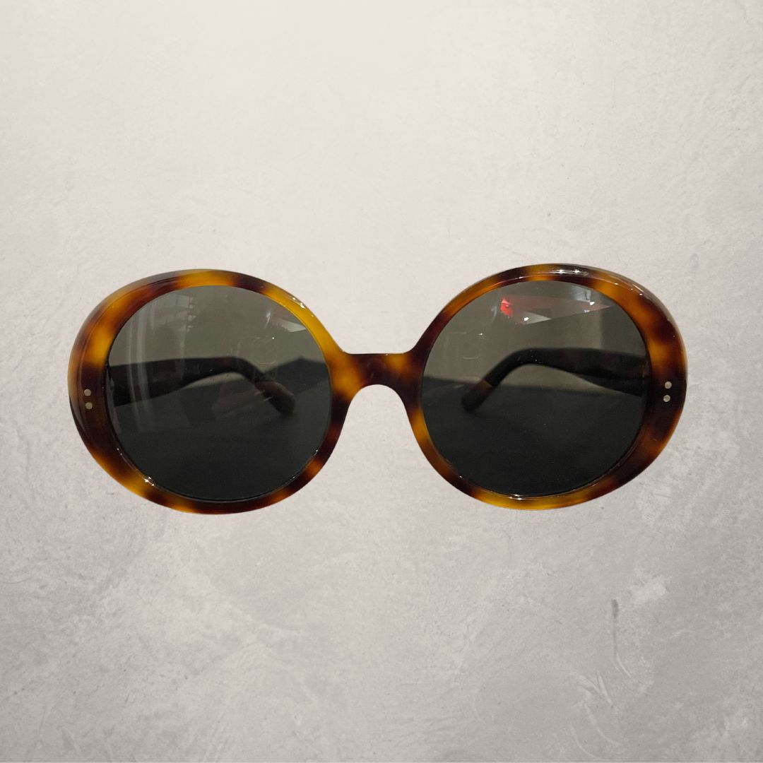 Celine brown tortoise round sunglasses