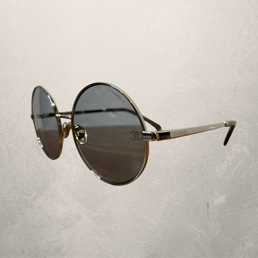 Chanel C5016g 3n silver frame round sunglasses w/ case