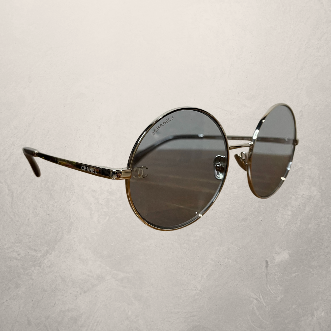 Chanel C5016g 3n silver frame round sunglasses w/ case