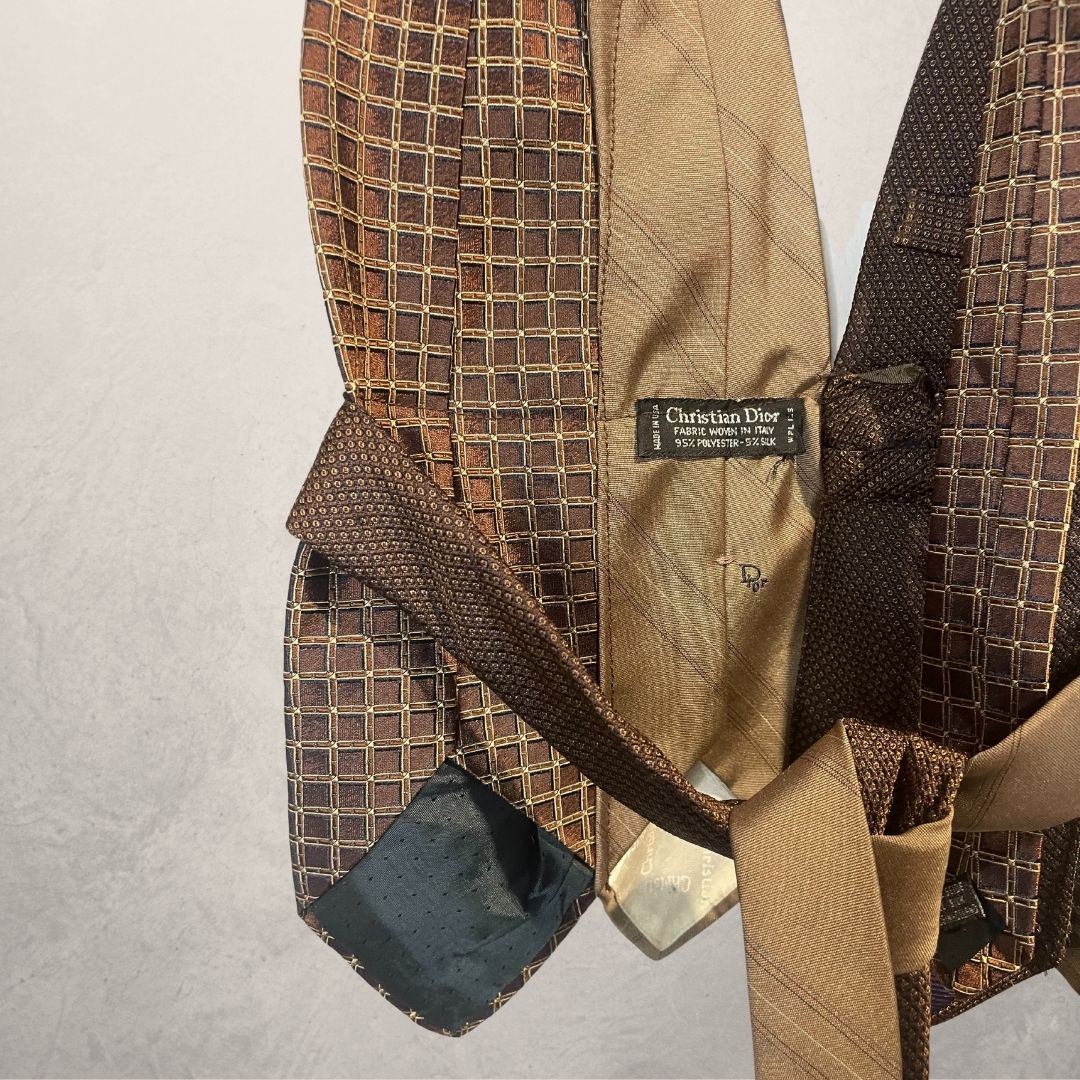 Christian Dior Bruine Zijden Haltertop met Strikje OS - Door WNDYdesign