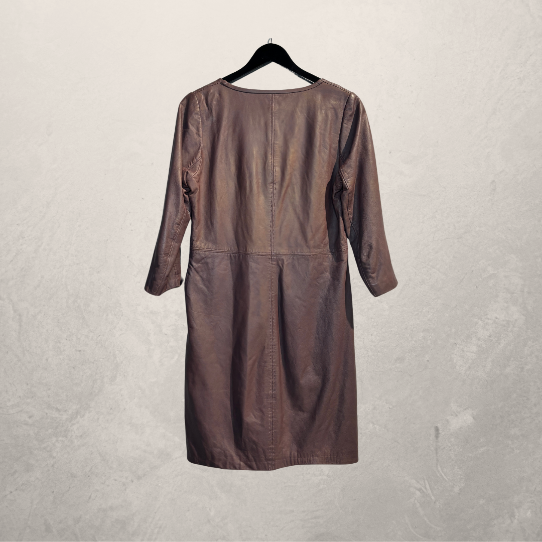 Claudia Strater brown leather dress 36