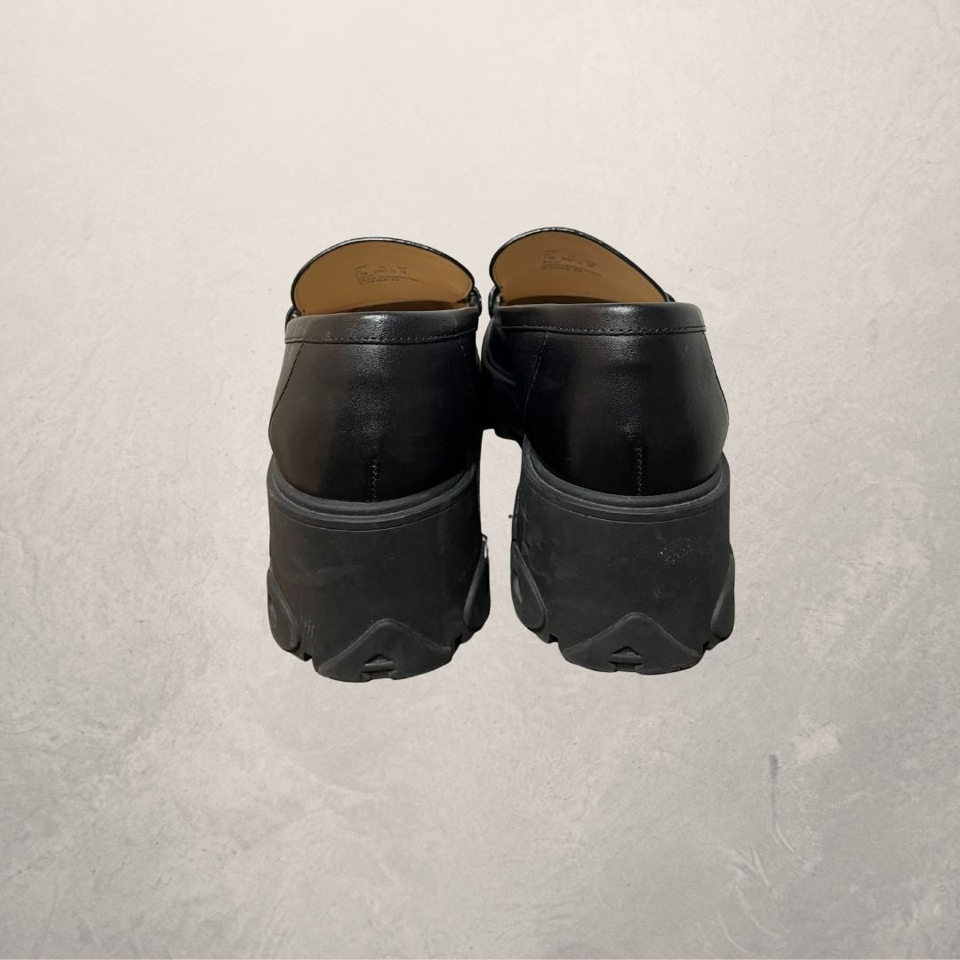 Coach zwarte leren platform loafers 38