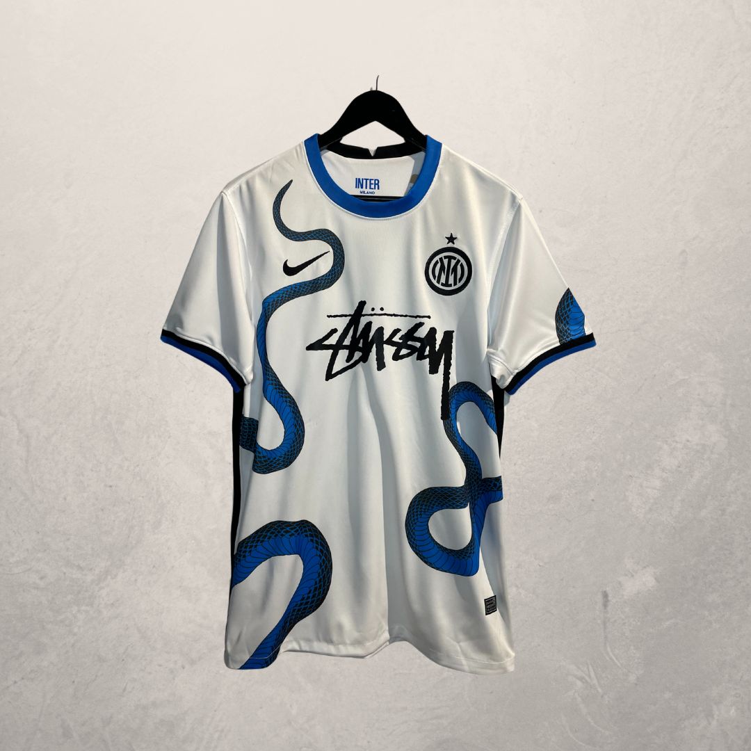Concept Stussy Replica x ICM white blue football jersey L