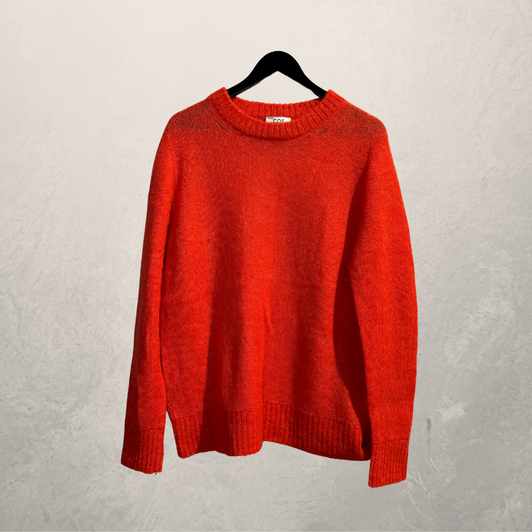 Cos orange mohair wool mix jumper L