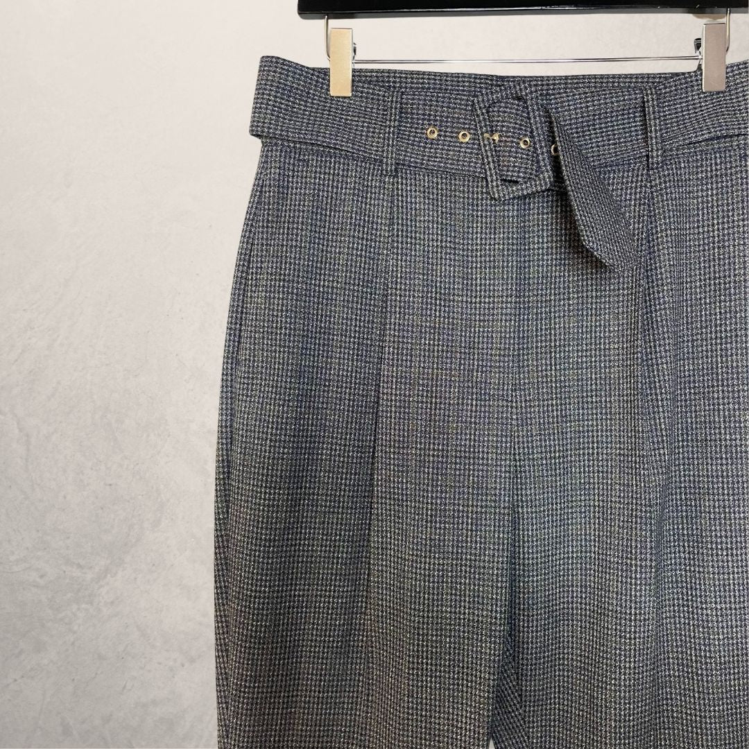 DKNY grey check trousers w/belt S