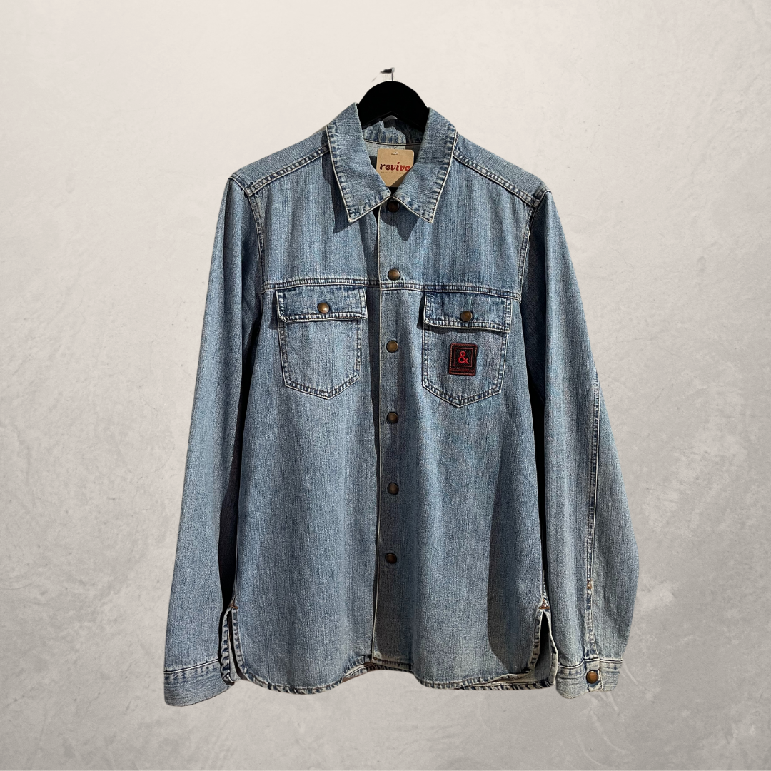 D&G lichtblauw denim overhemd M/L
