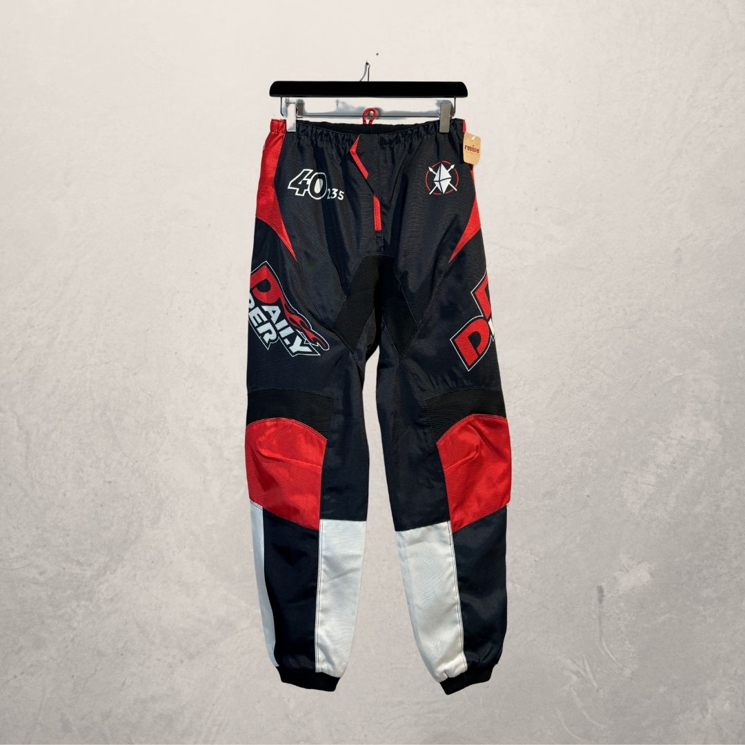 Daily Paper black and red moto pants S
