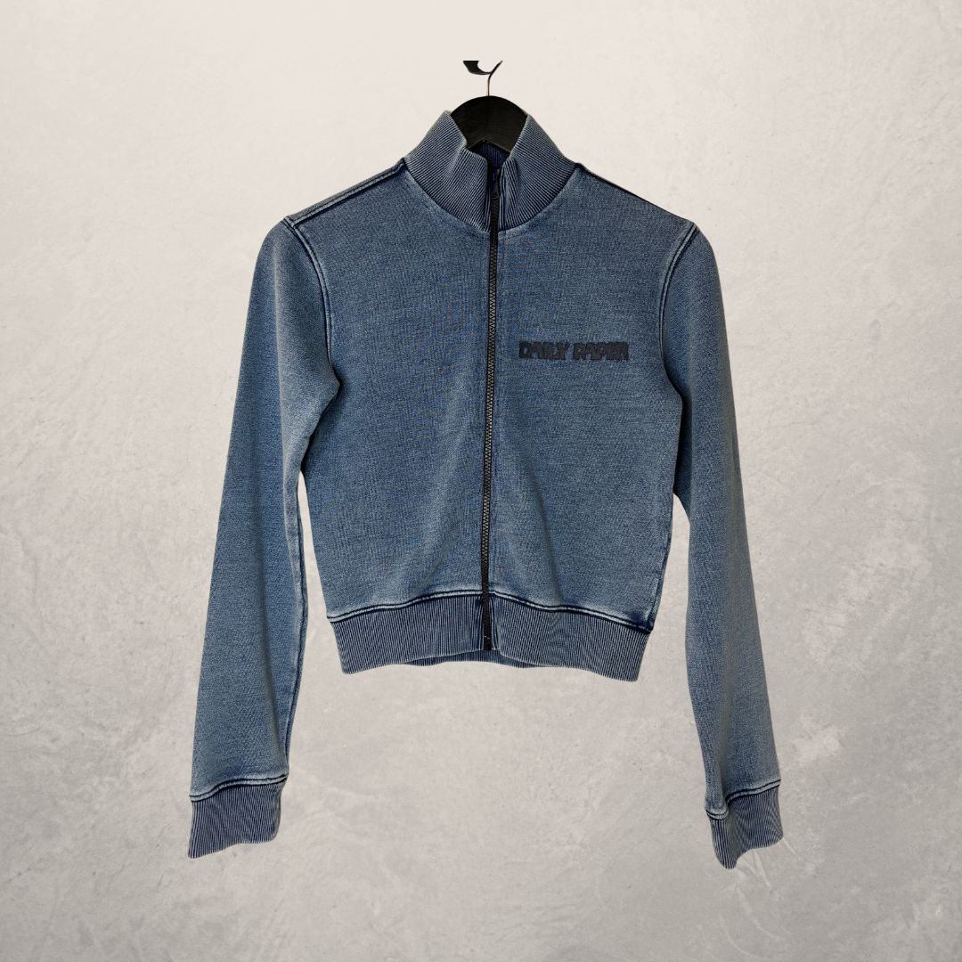 Daily Paper blue cropped zipup XS