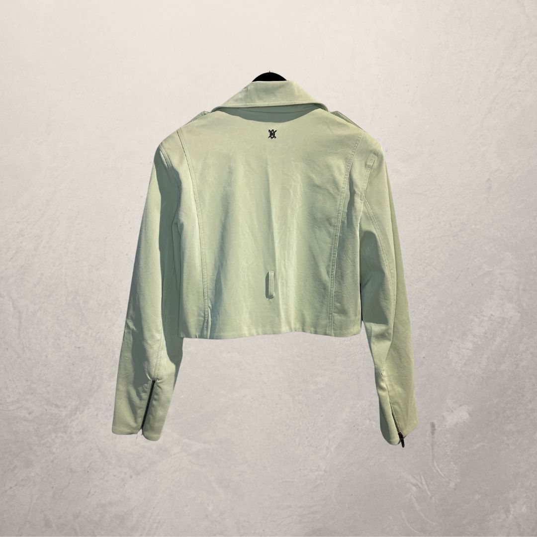 Daily Paper mintgroen cropped kunstleren jasje XS