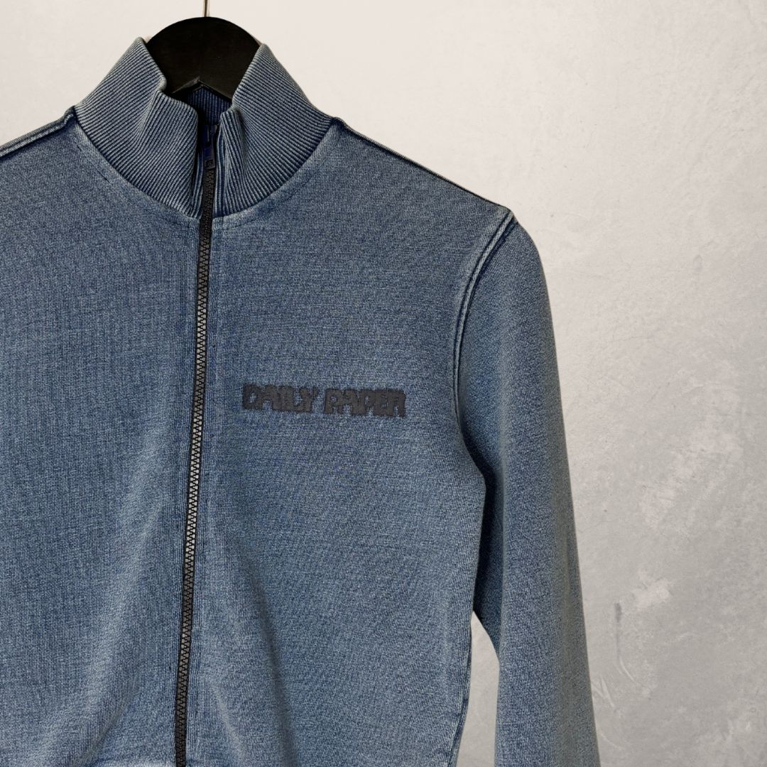 Daily Paper blue cropped zipup XS