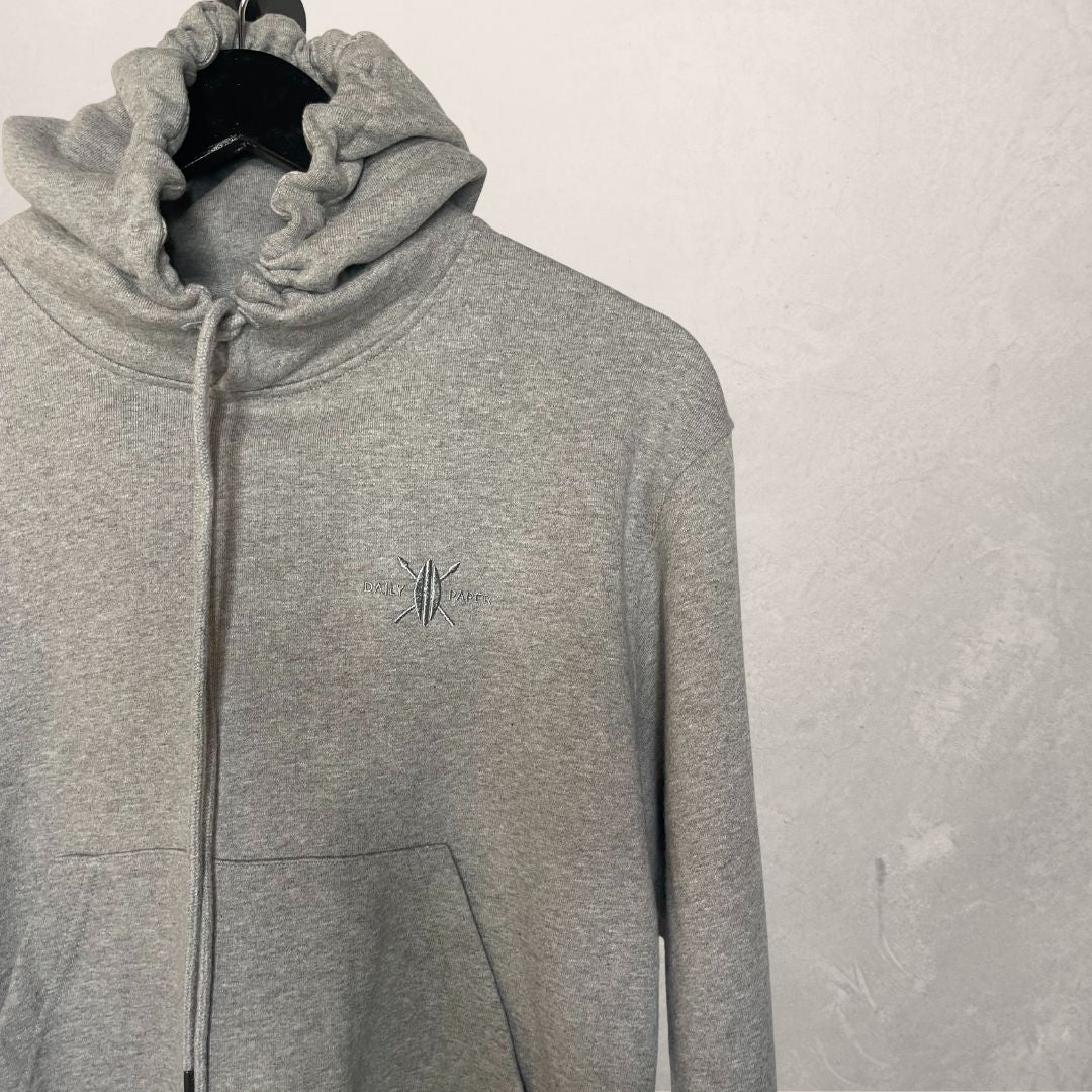 Daily paper grey cropped logo hoodie S
