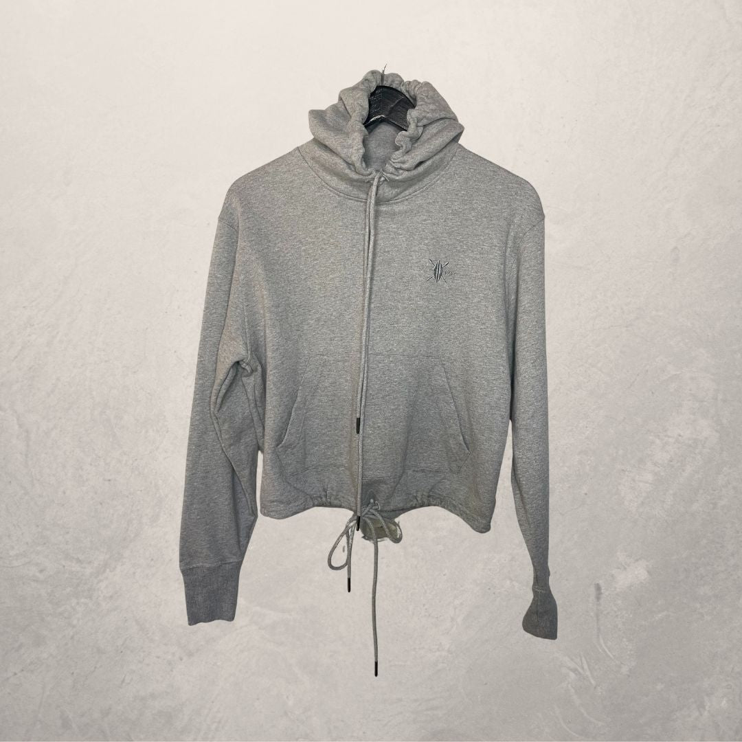 Daily paper grey cropped logo hoodie S