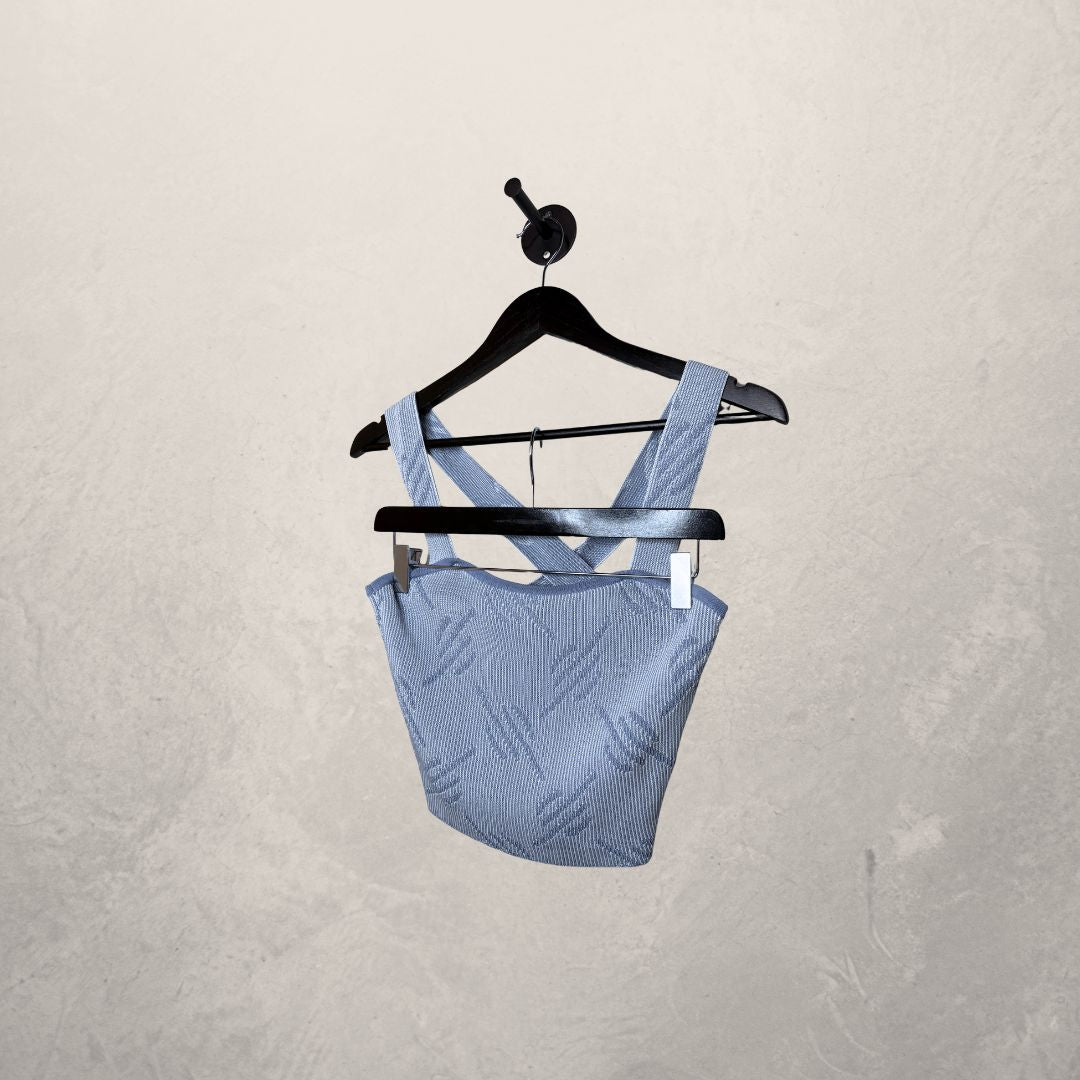 Daily paper light blue cropped knit top L (set)