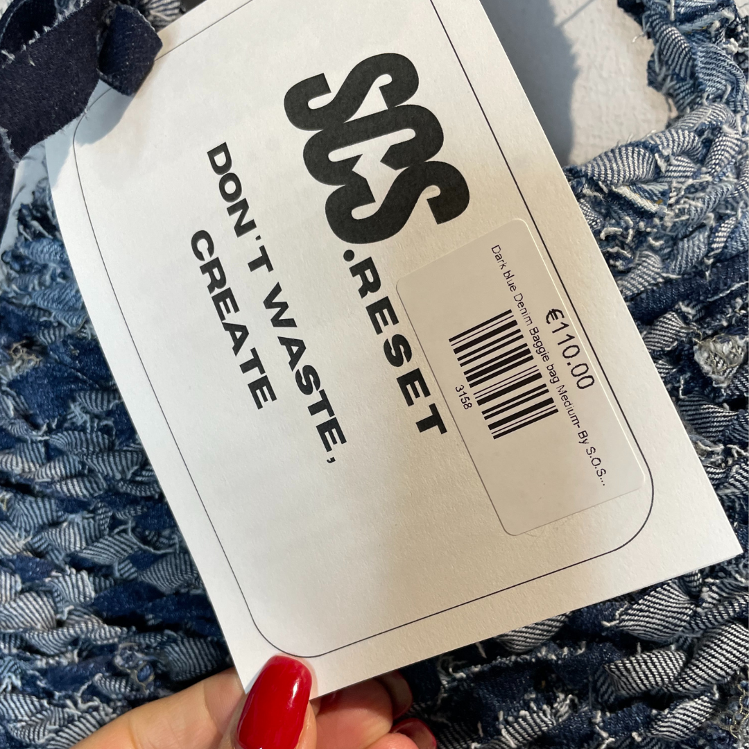 Dark blue denim Baggie bag Medium- By SOS.Reset