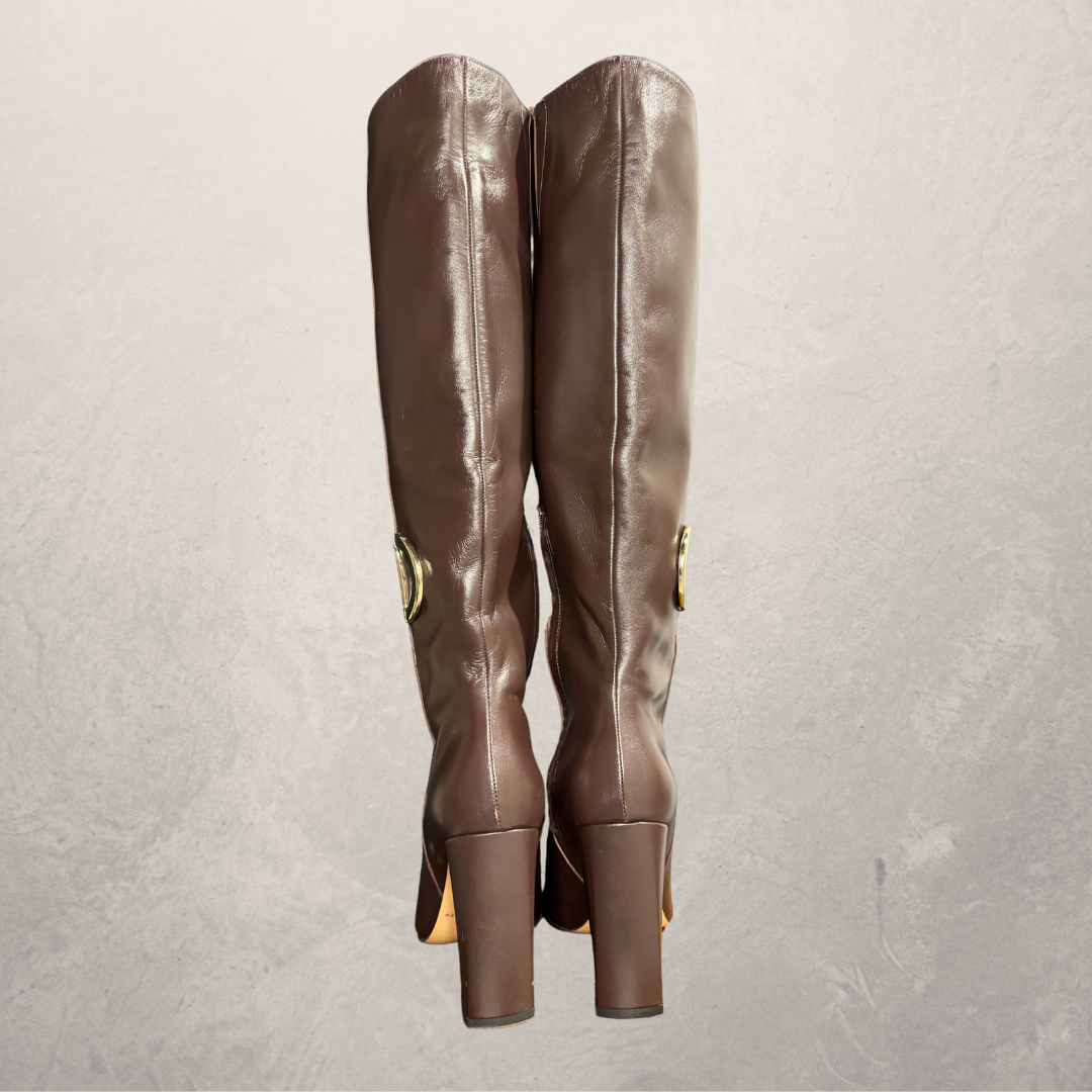 Dee Ocleppo brown block heels boots 41