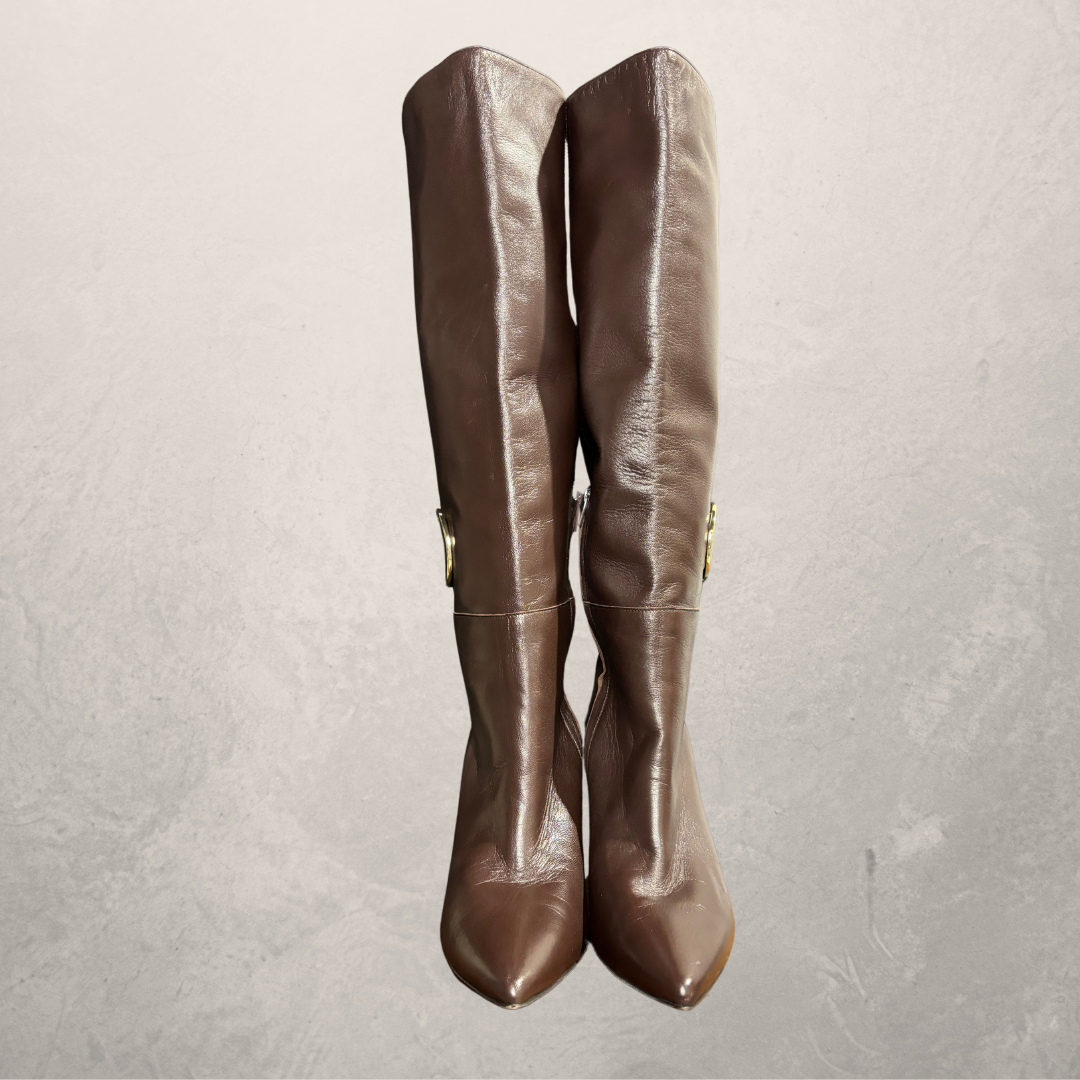 Dee Ocleppo brown block heels boots 41