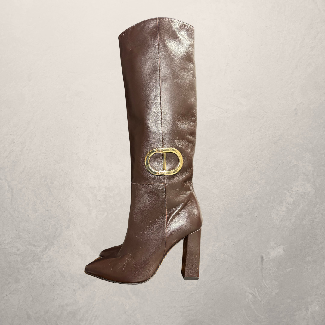 Dee Ocleppo brown block heels boots 41