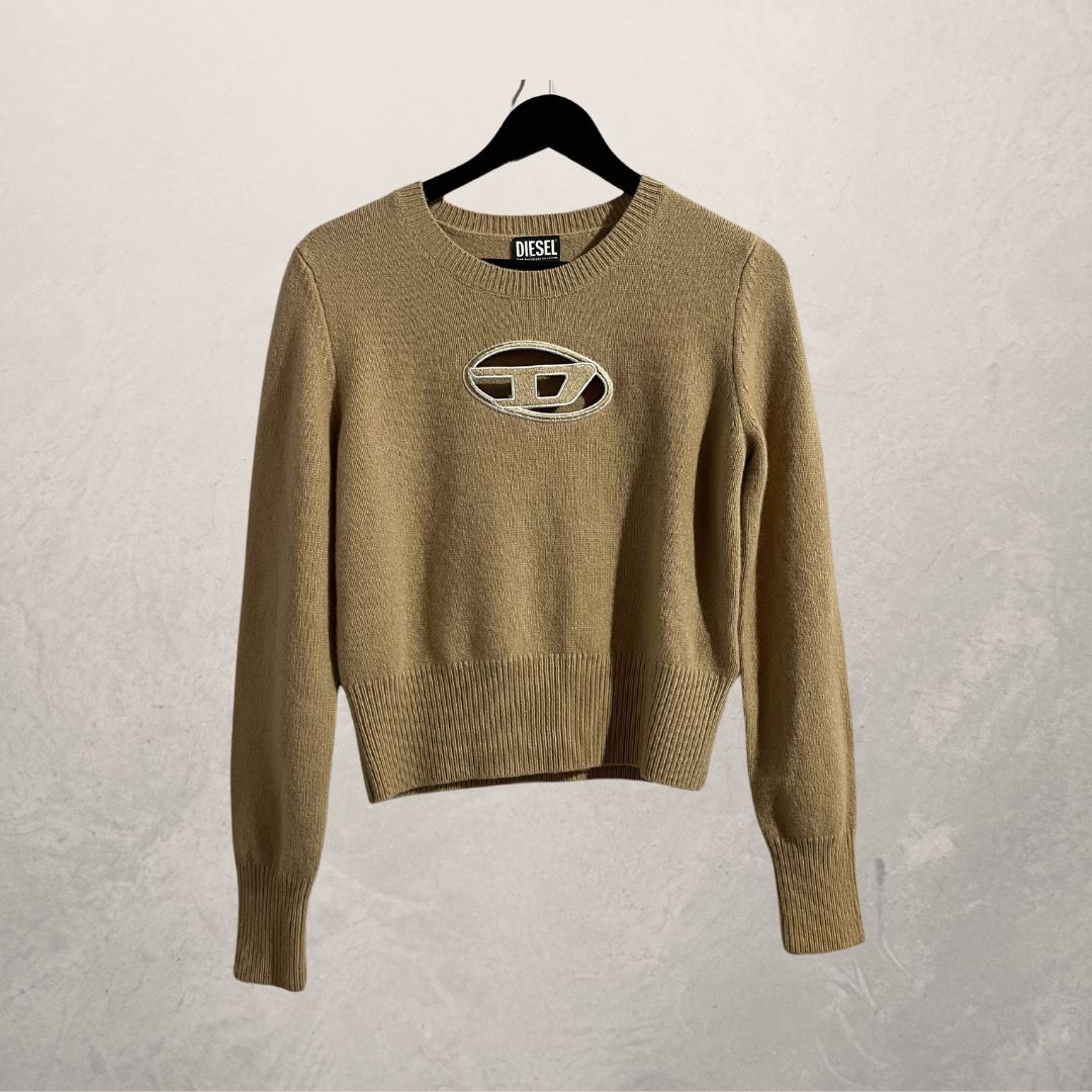 Diesel beige logo jumper S/M