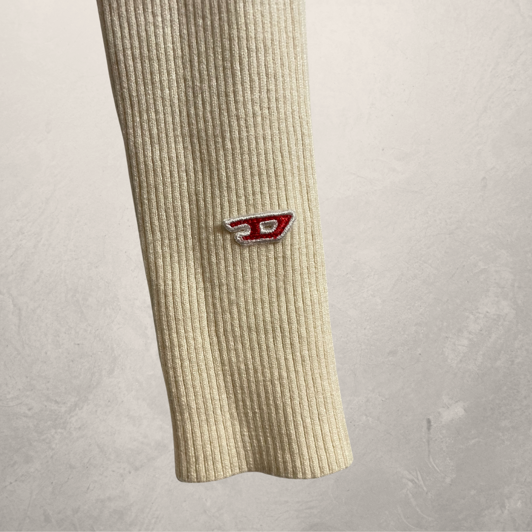Diesel beige red fitted knit jumper S