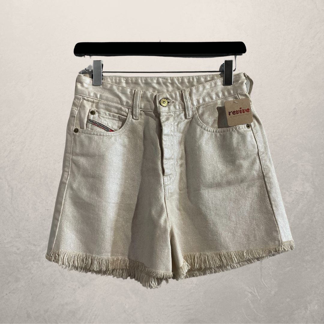 Diesel beige shimmer hi waist shorts us26/Eu36