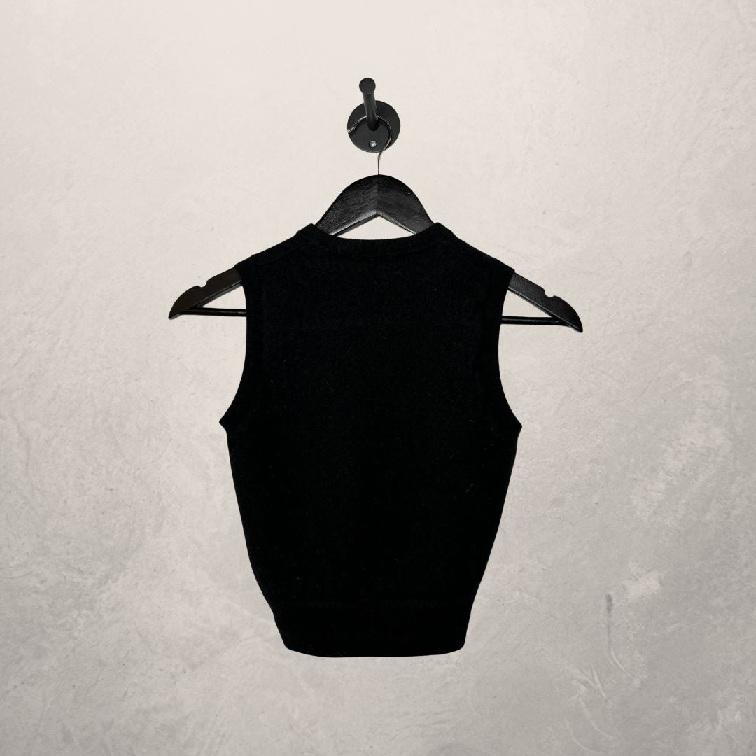 Diesel zwarte crop top met logo van 100% mohair in maat S