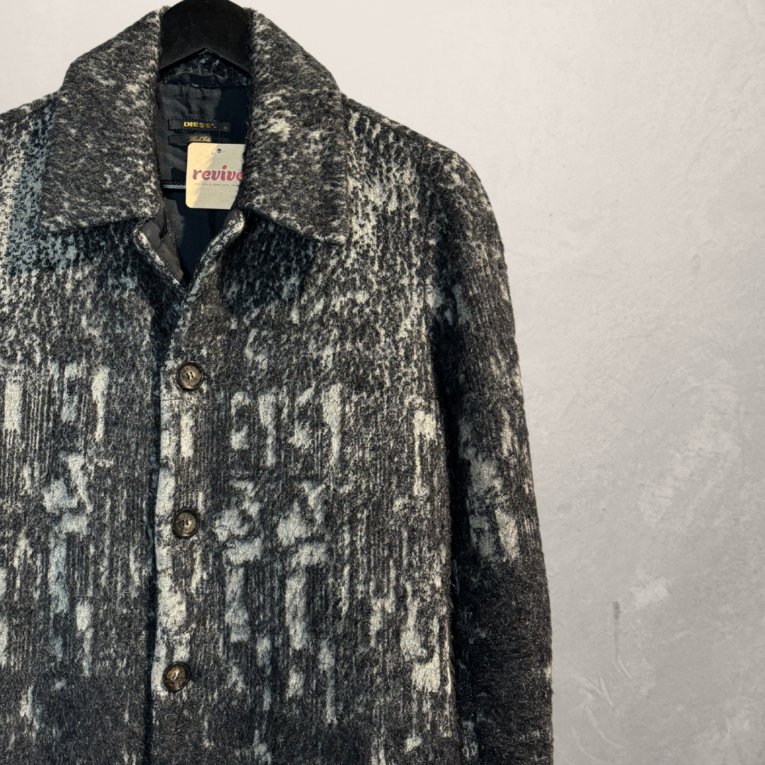 Diesel black gold wool coat S Revive Haarlem