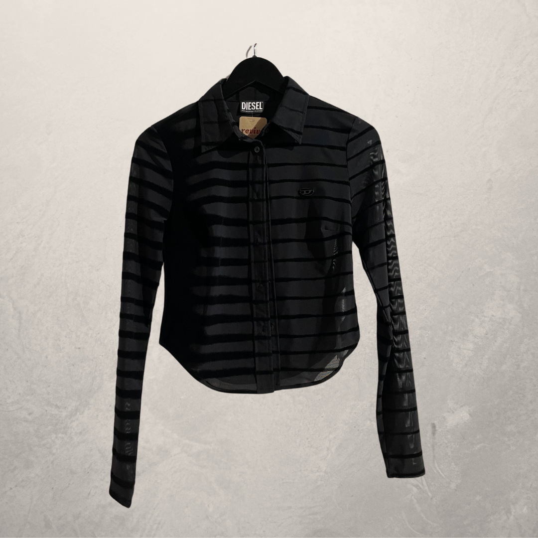 Diesel zwart ls doorschijnend topje XS
