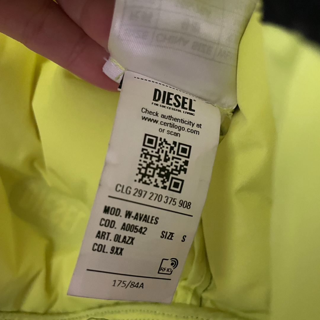 Diesel zwart mat reliëf bomberjack S