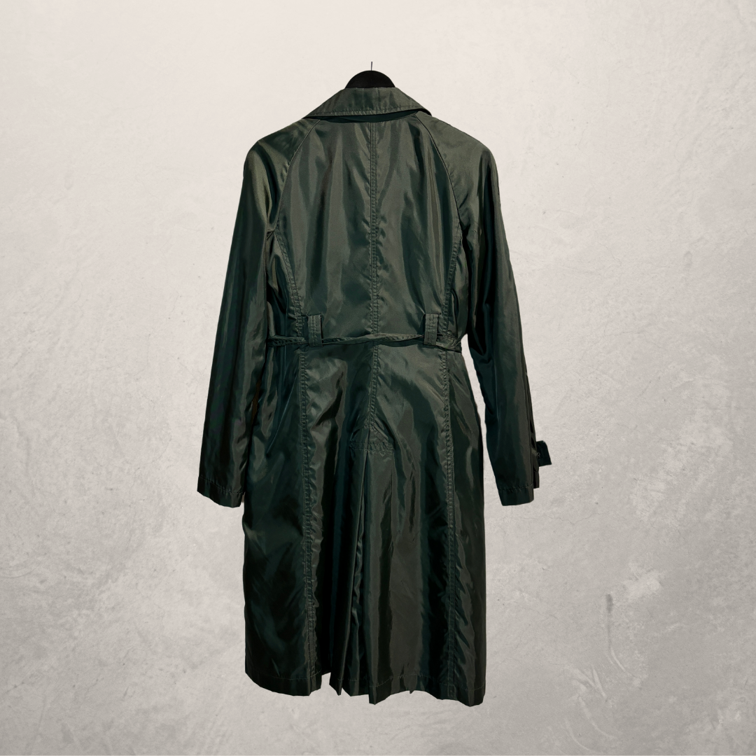 Diesel green rain resistant trench coat M