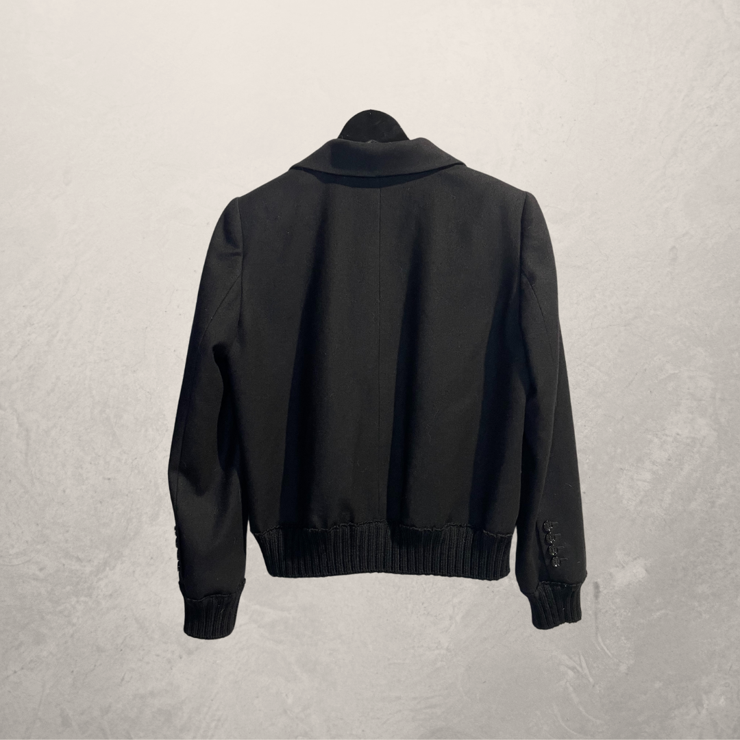 Dolce & Gabbana black cropped wool coat S