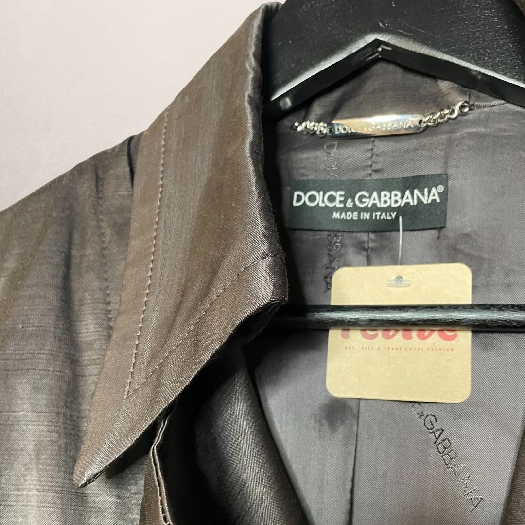 Dolce & Gabbana brown sheen trench coat S