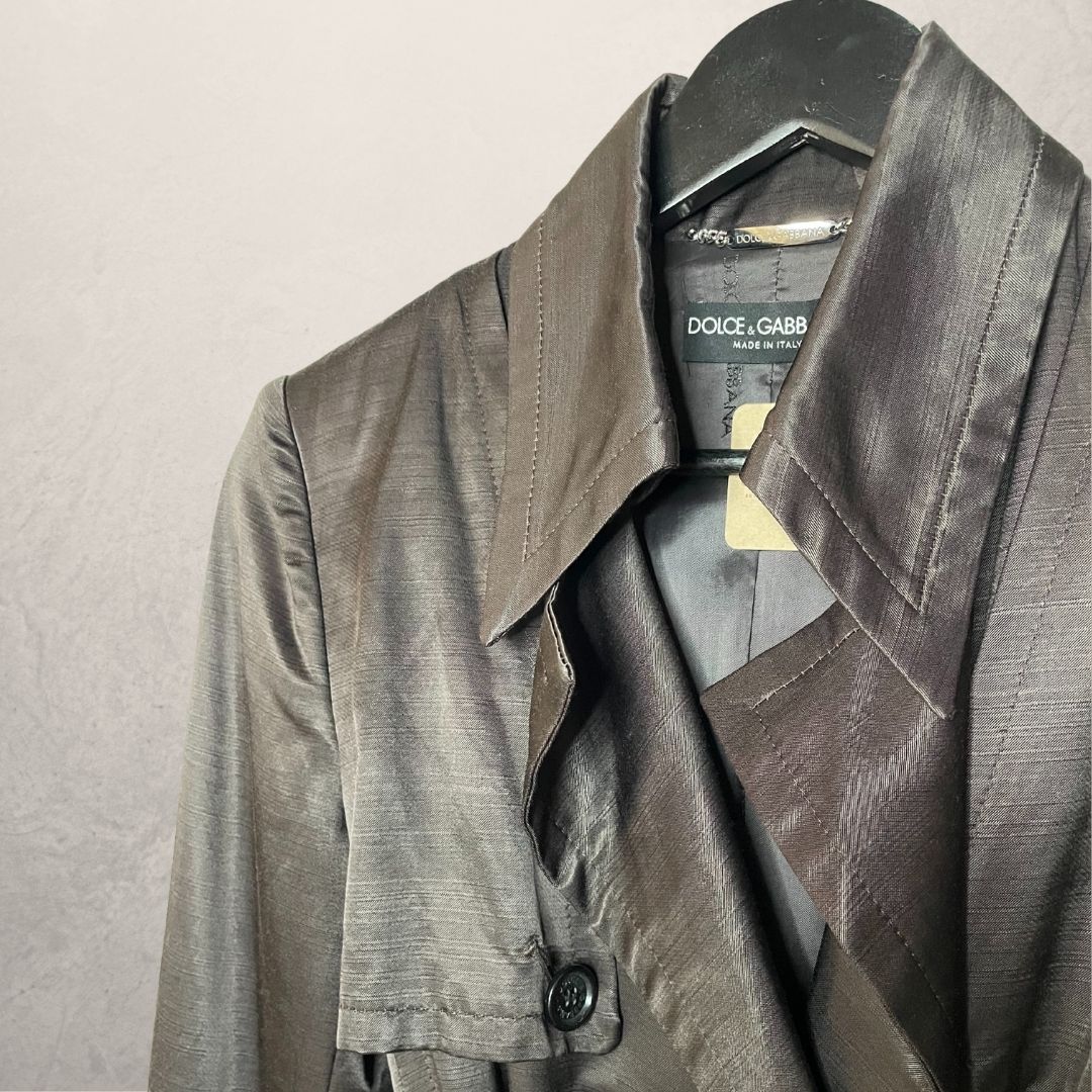 Dolce & Gabbana brown sheen trench coat S