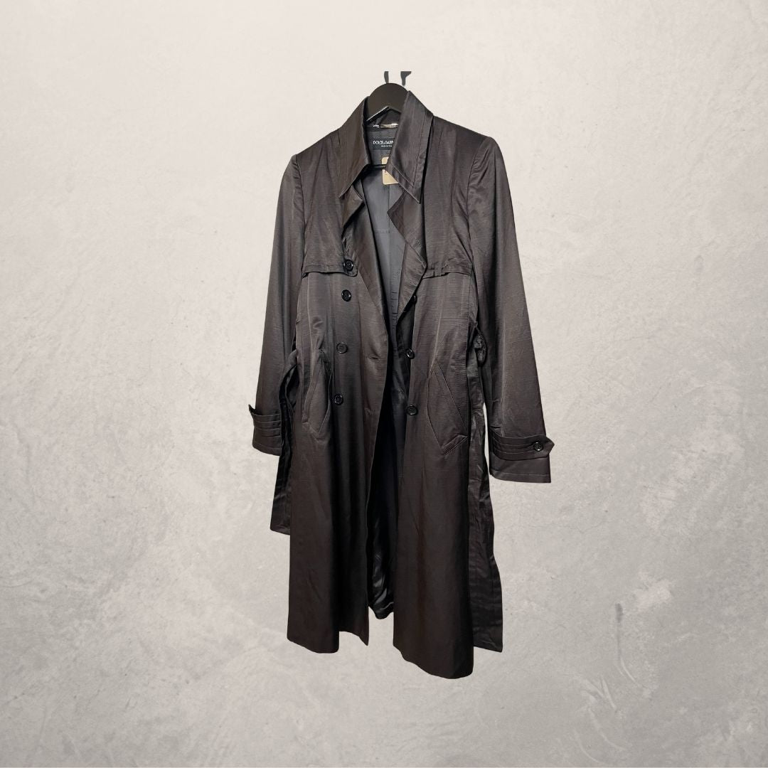Dolce & Gabbana brown sheen trench coat S