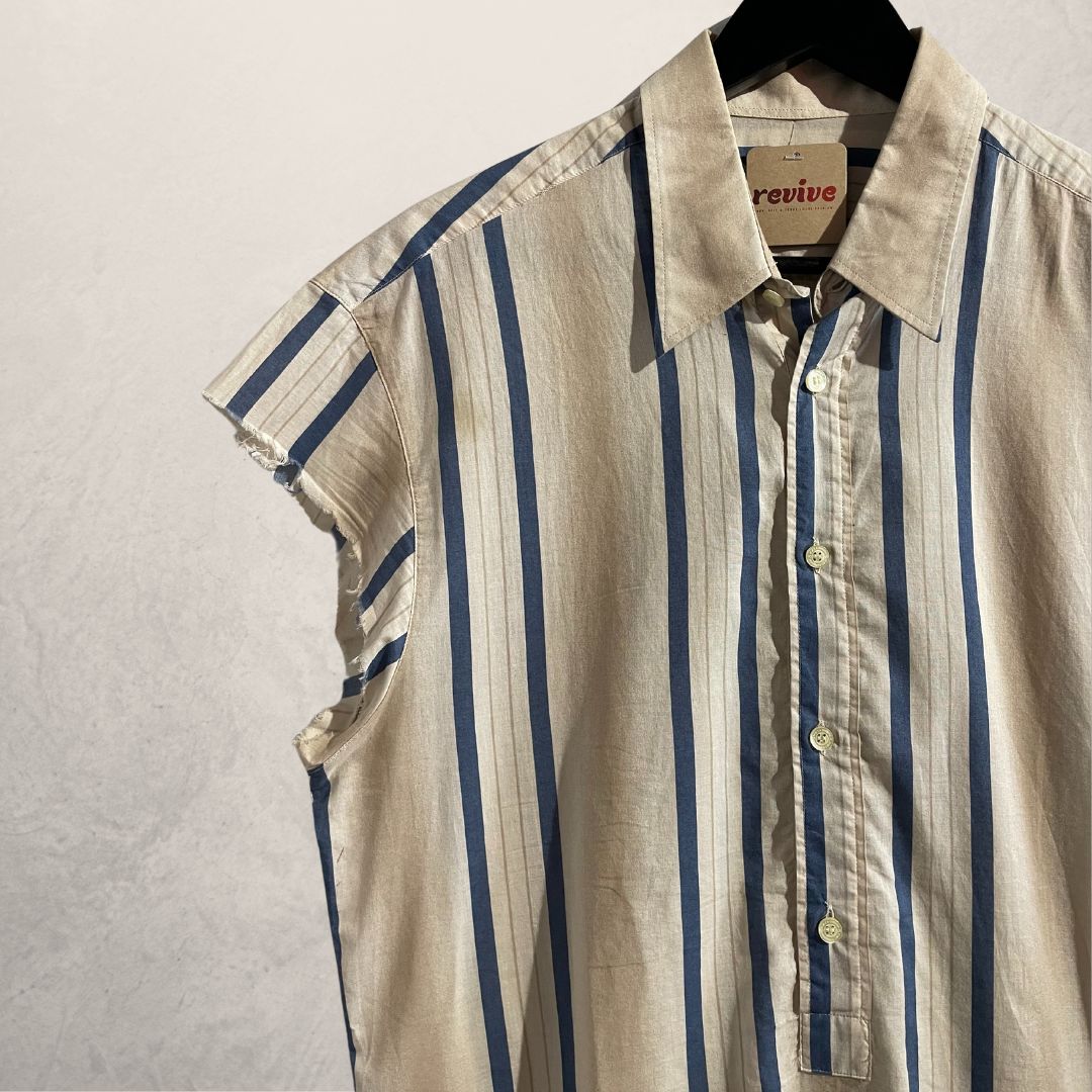 Dolce & Gabbana white burnt sleeveless shirt 52