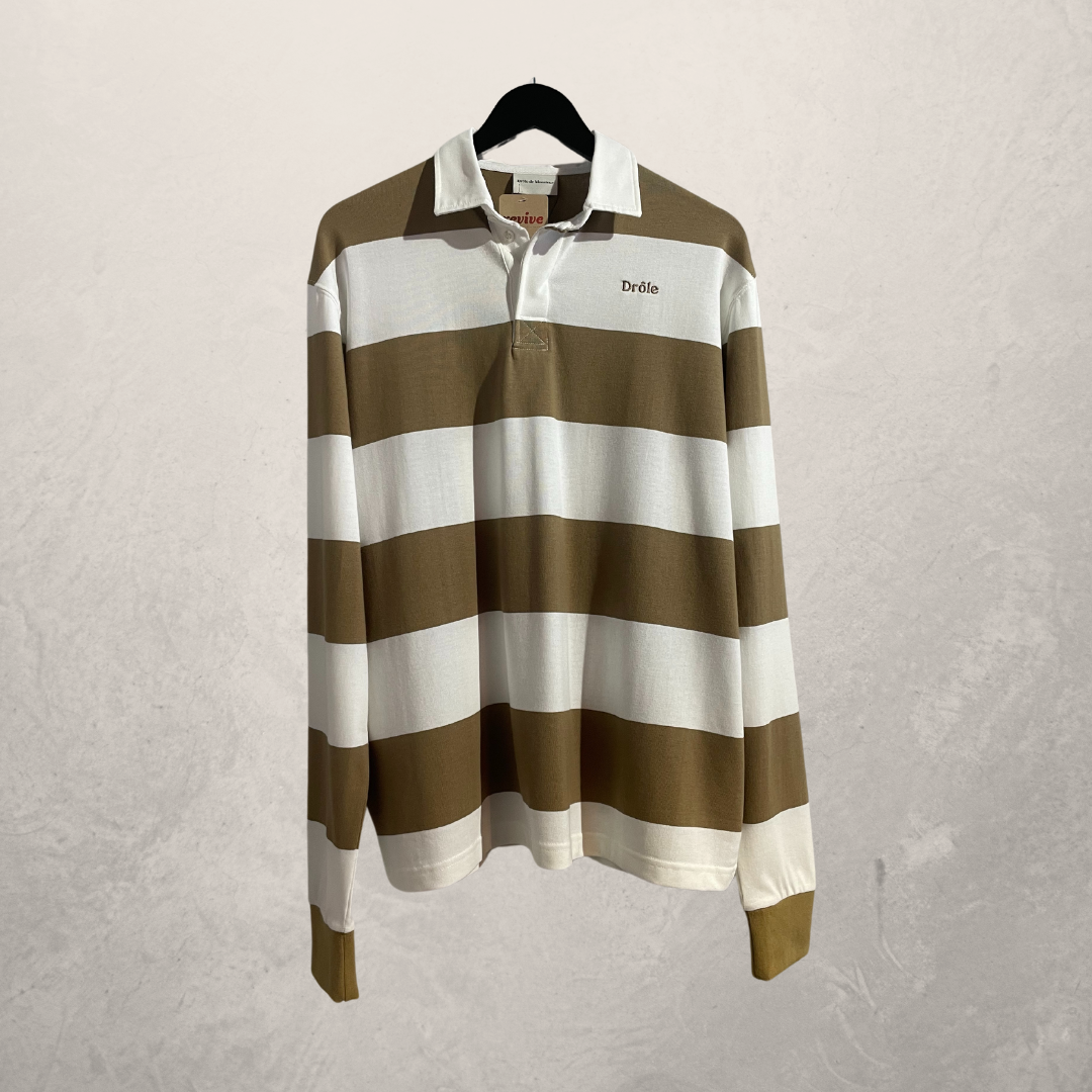 Drole de Monsieur beige stripe ls top L