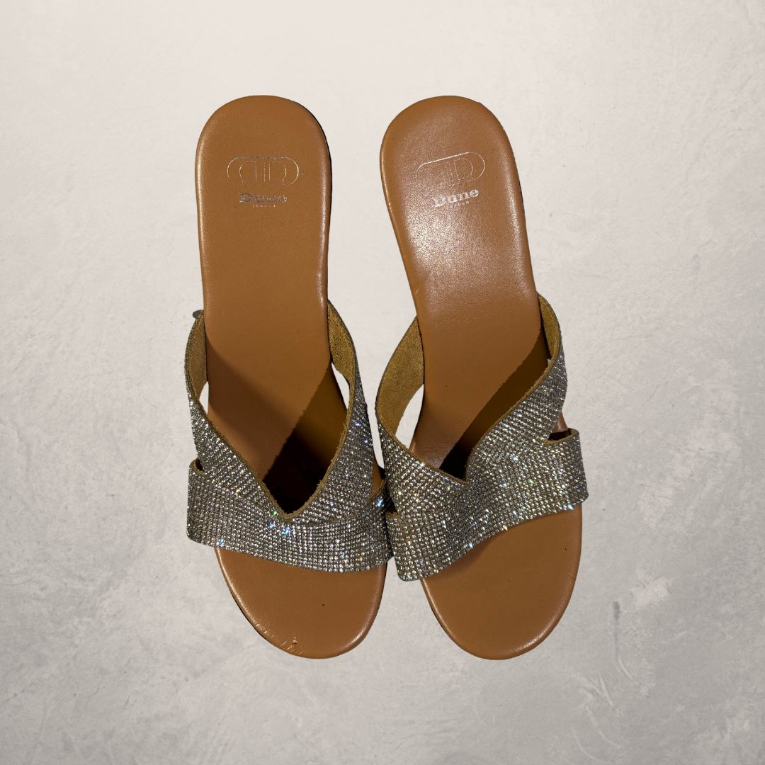 Dune London brown slip-on sandals 40
