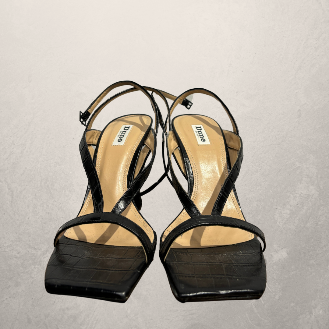 Dune black strap heels 40