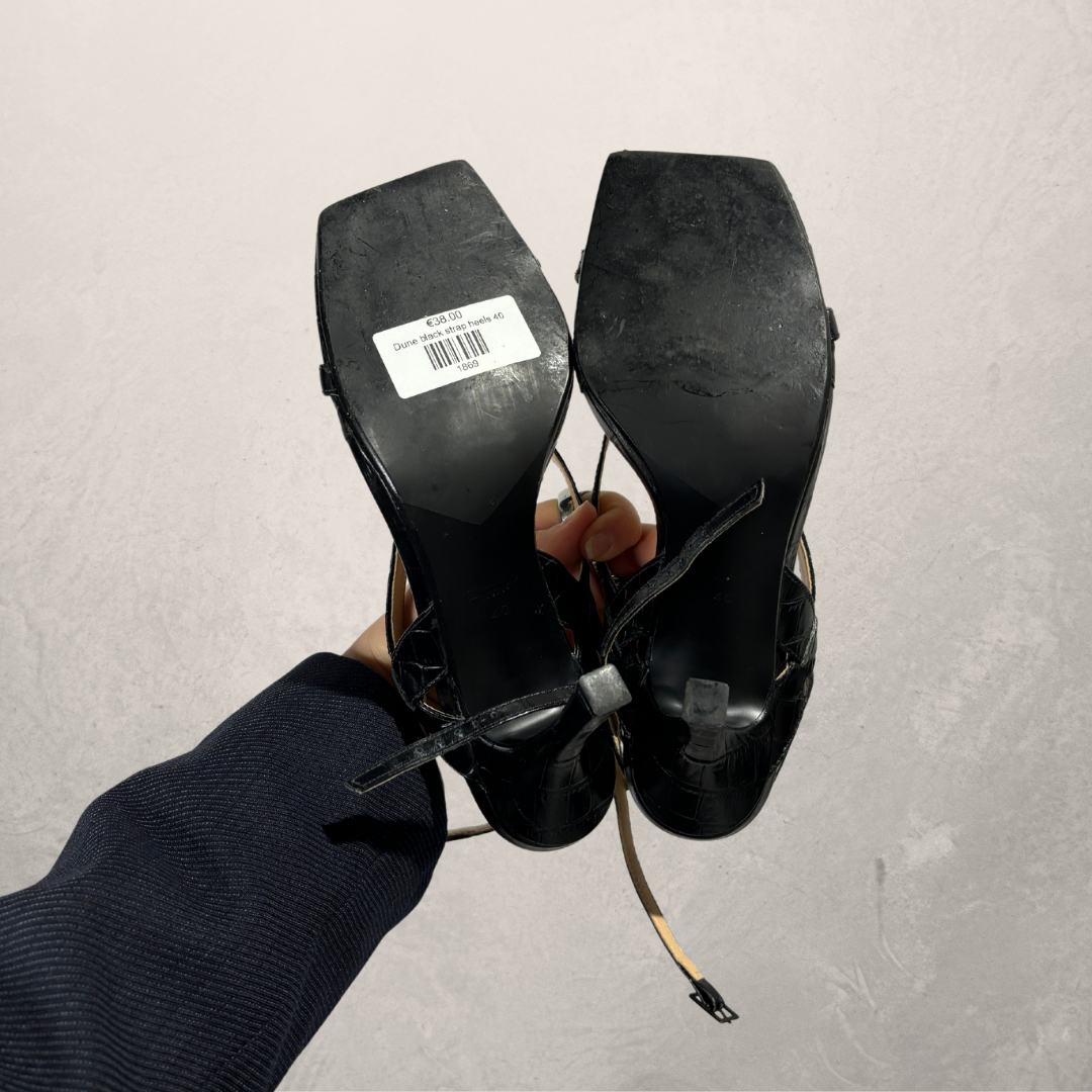 Dune black strap heels 40