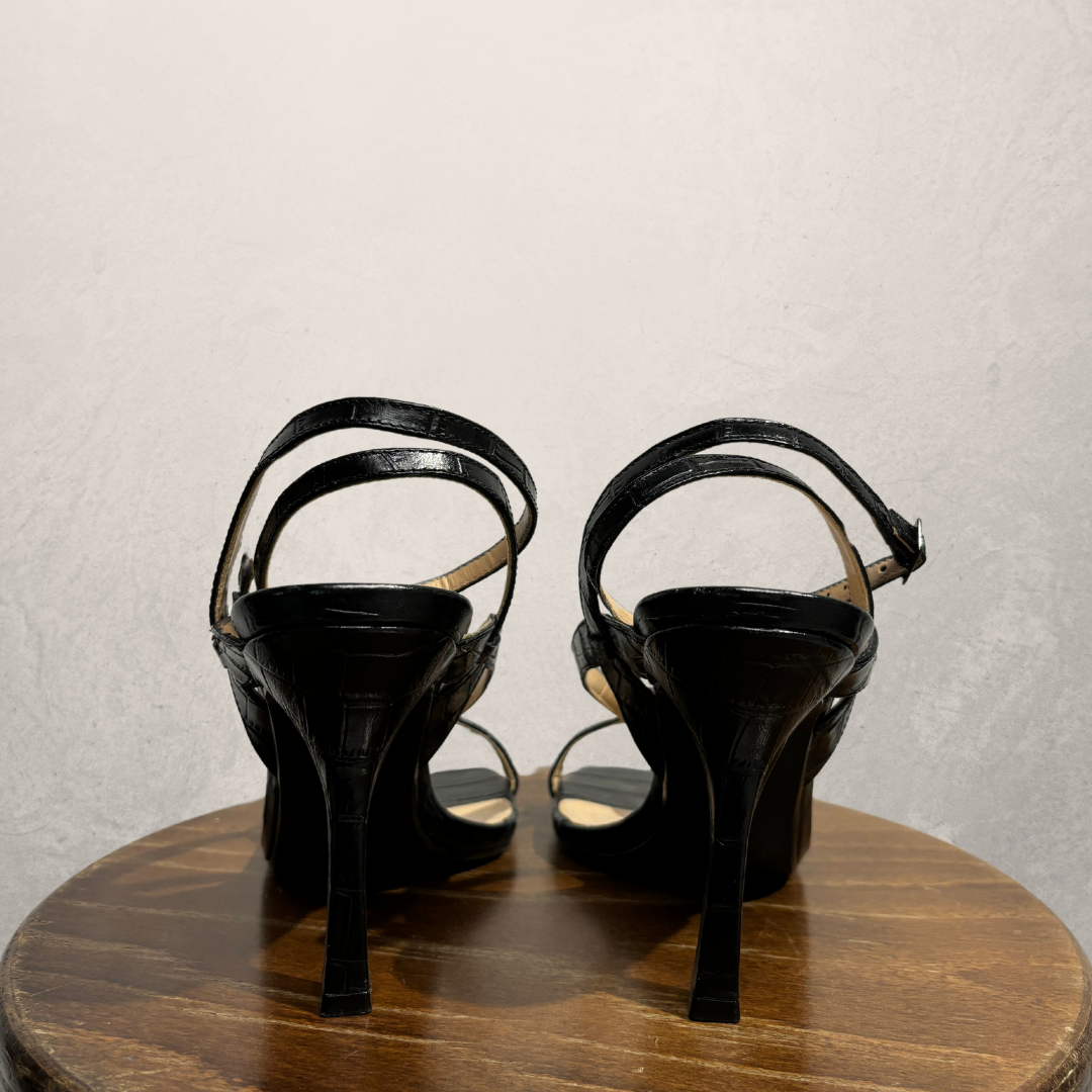 Dune black strap heels 40