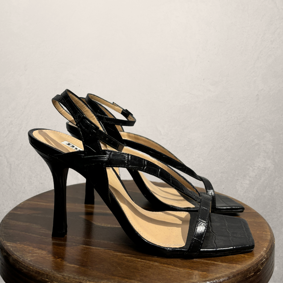 Dune black strap heels 40