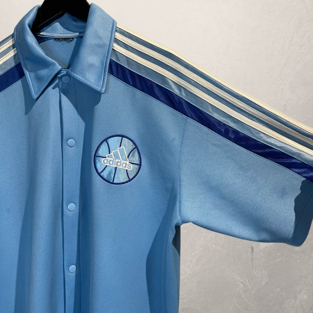 Adidas blauw shirt met drukknopen L/XL