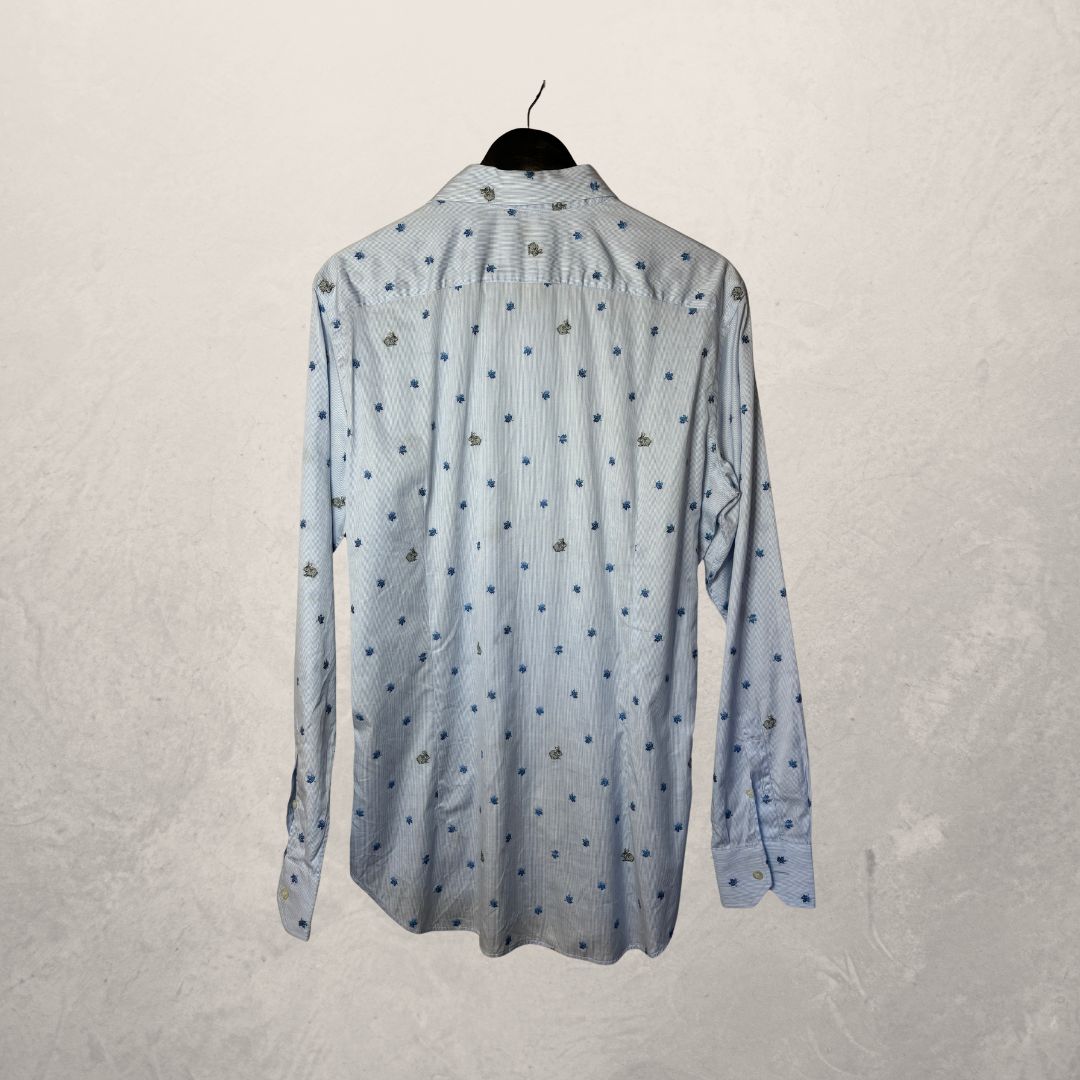 Etro 41 blue bunny print shirt 40