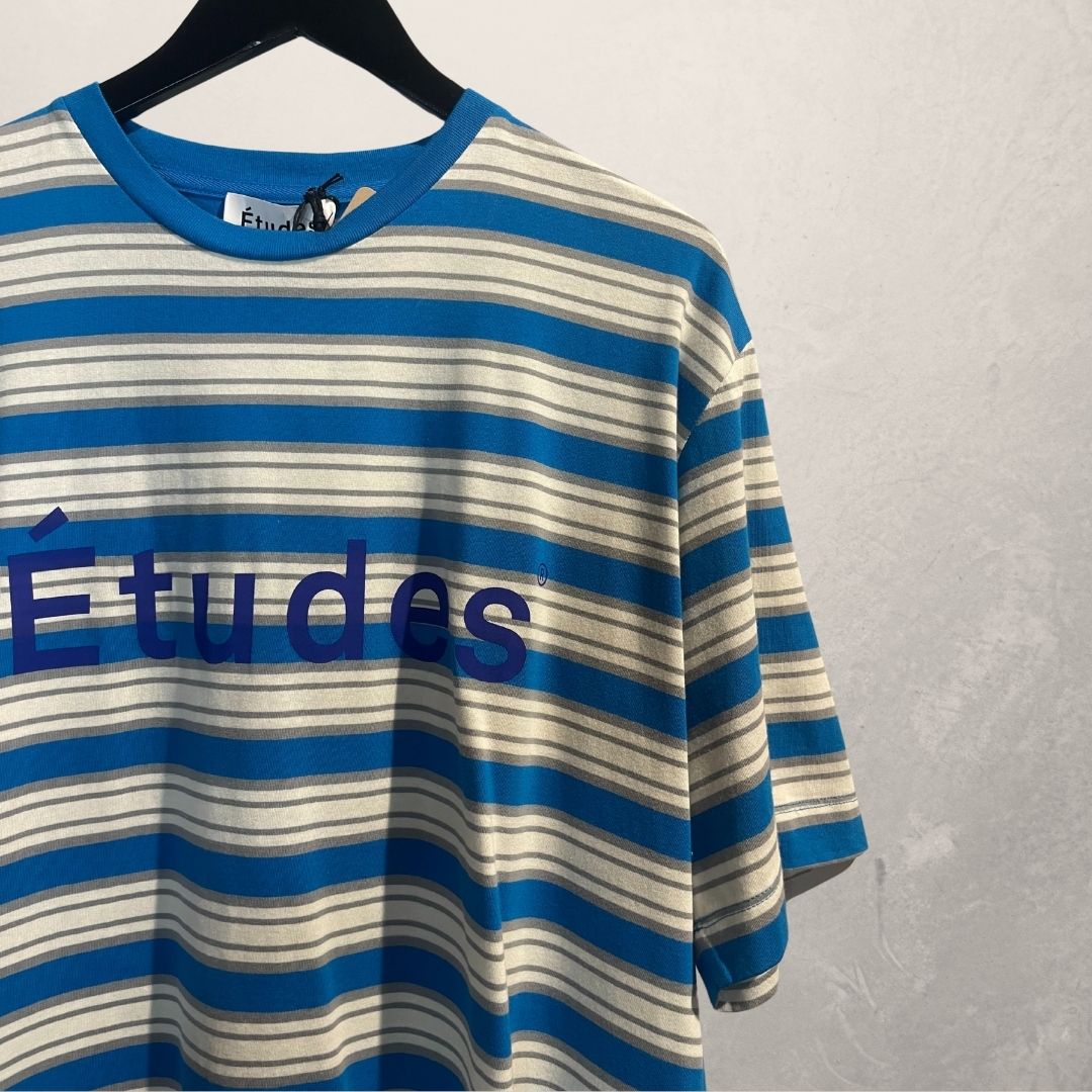 Études blauwgrijs gestreept t-shirt XL