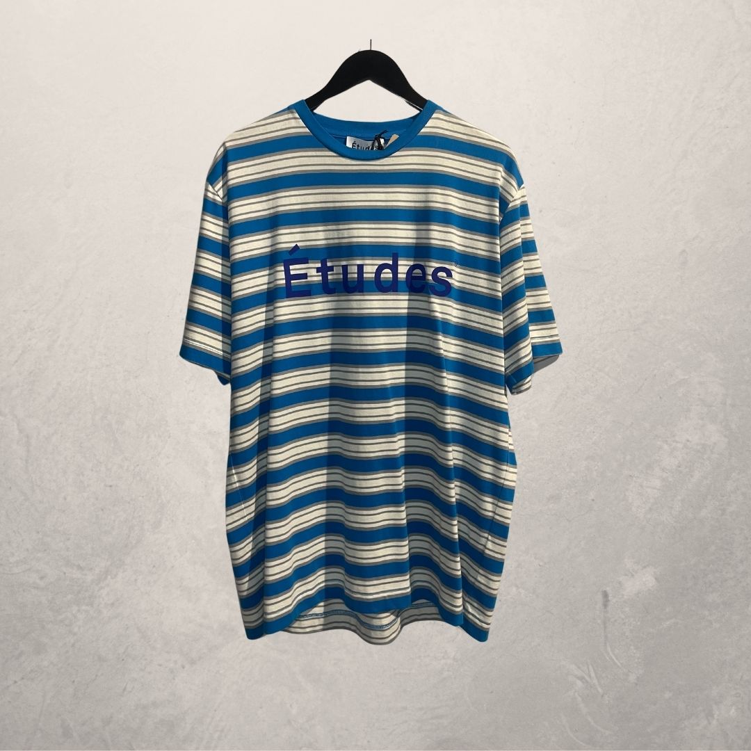 Études blauwgrijs gestreept t-shirt XL