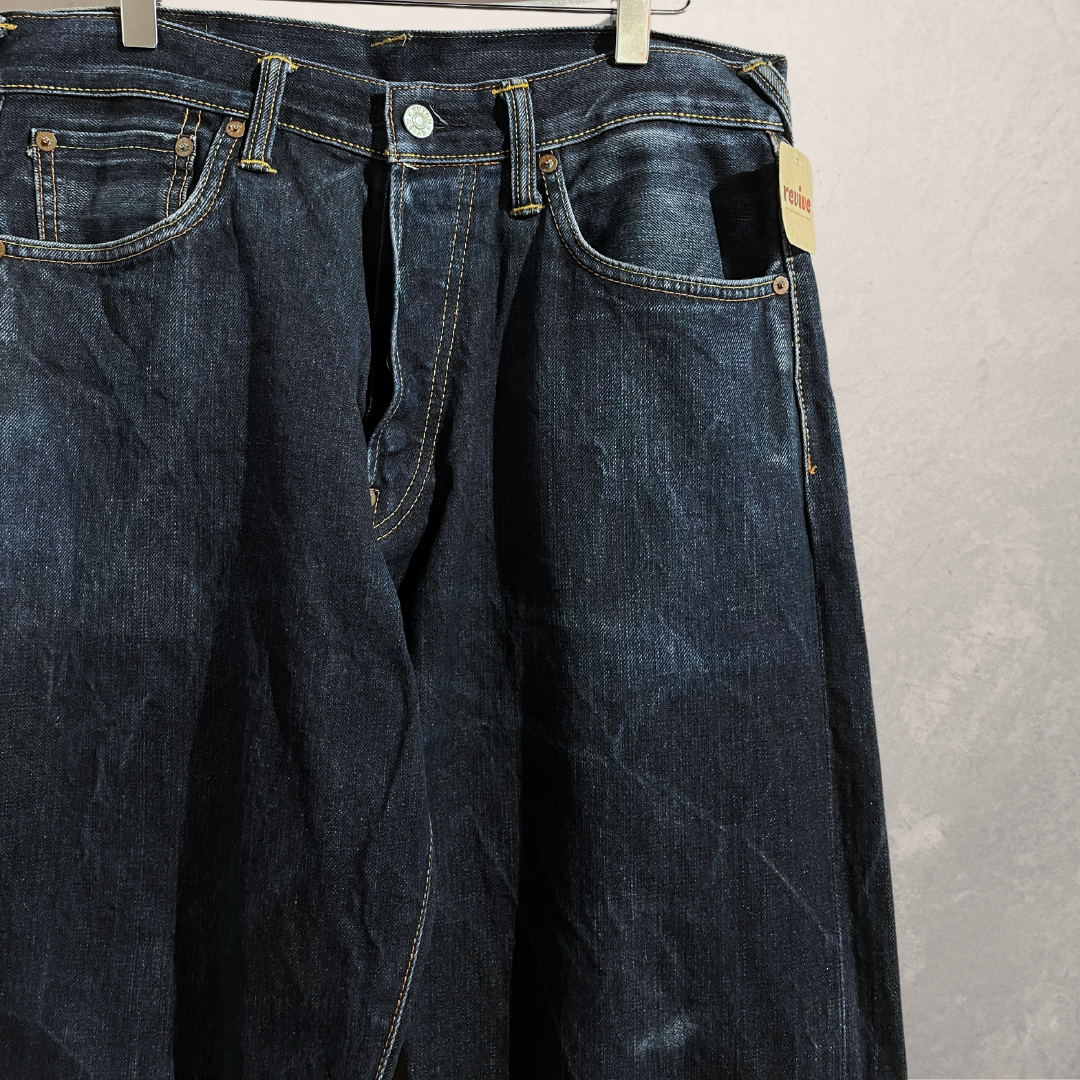 Evisu donkerblauwe rode logo denim broek 31