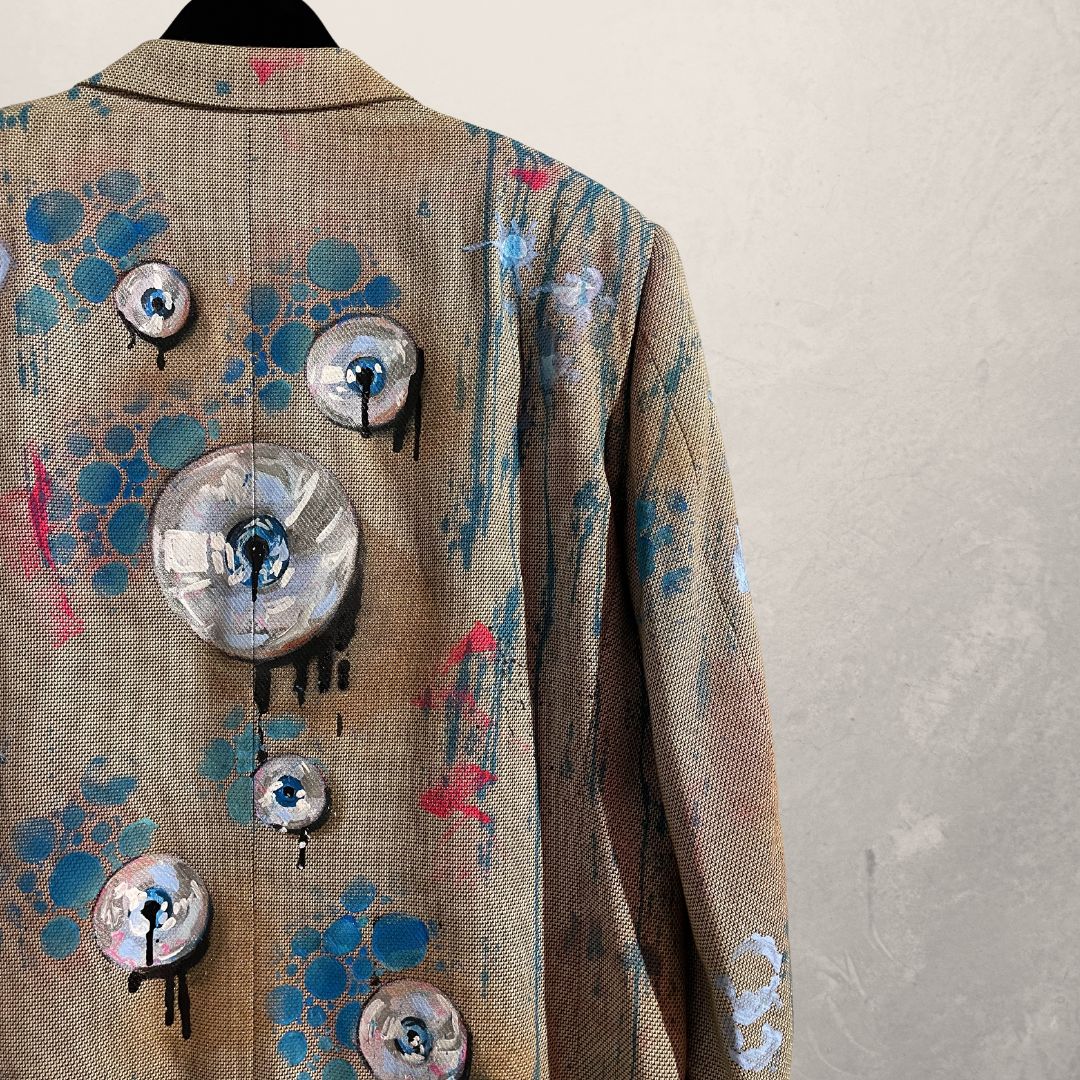 Eyeball grey vintage Loewe blazer M/L- By @M.a.r.r.art