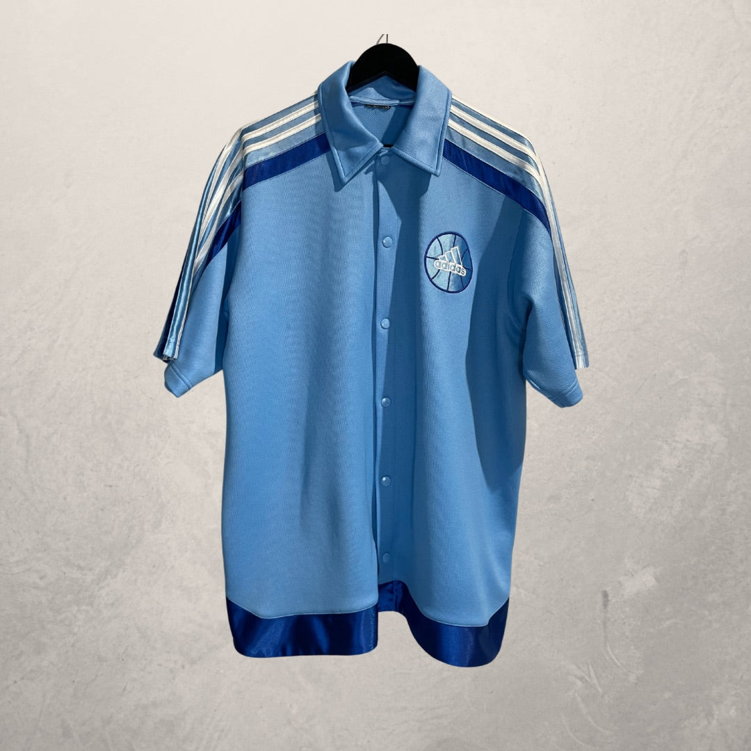 Adidas blauw shirt met drukknopen L/XL